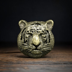 Tiger Belt Buckle Antique Bronze Plated Metal Mens Western cowboy Animal Gift