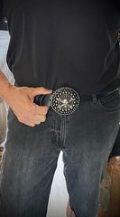 Skull & Crossbones Belt Buckle Gothic Biker Wearable Art OOAK Darren McNeese