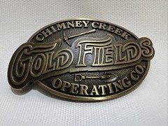 Chimney Creek Operating Co. Gold Fields Belt Buckle Solid Bronze Limited Edition