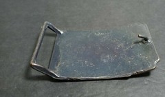 Vintage Brass Western Style Wells Fargo Metal Belt Buckle Stagecoach Horses
