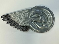 Eagle Skull Motorcycle Wheel Chopper Biker&rsquo;s Rider&rsquo;s Figural Cutout Belt Buckle