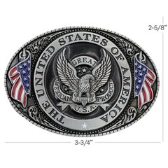 The United States of America Seal USA Flag Patriotic Belt Buckle With Eagle