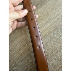Jos. A. Bank Mens Cognac Brown Fine Italian Leather Dress Belt Gold Buckle 42
