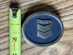 Vtg Chevron Solid Sand Cast Bronze Belt Buckle by Rainbow Metals Seattle