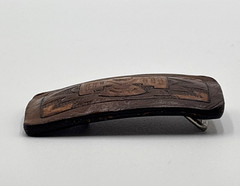 Vintage Leather Hand Tooled Belt Buckle Thunderbird