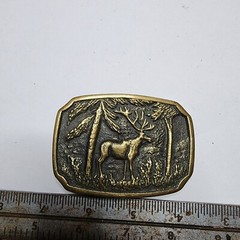 VINTAGE Bull Elk Brass BELT BUCKLE COLLECTIBLE HUNTING SPORTSMANSHIP