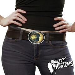 Esoteric Belt Buckle – Celestial Sun & Moon Astrology Handmade Buckle – 36