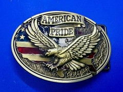 American Pride USA Bald Eagle Majestic Flying Hunting Country Flag Belt Buckle