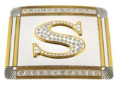 Initial Letter New Men Women A B C D G J R S T Western Cowboy Bling Belt Buckles