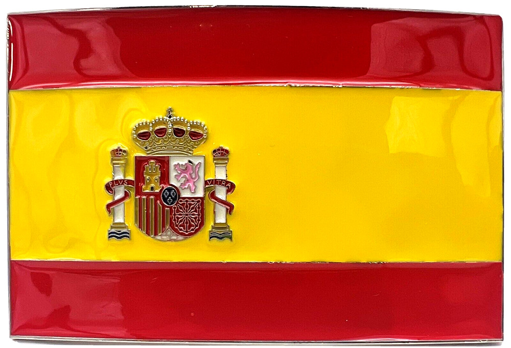 Spanish Flag Spain Enameled Belt Buckle