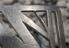 GRIP6 BELT BUCKLE – LIGHTNING BOLT – RAW ALUMINIUM – 1.5 INCH WIDE