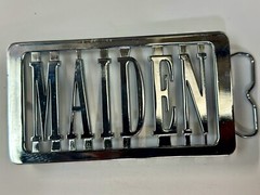 Iron Maiden Music Rock Band 70s 80s Silver Block Letters Belt Buckle