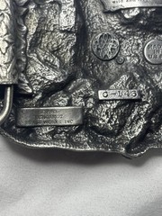 Vintage 1980s Bergamot Brass Works Horse Western Belt Buckle Made in USA