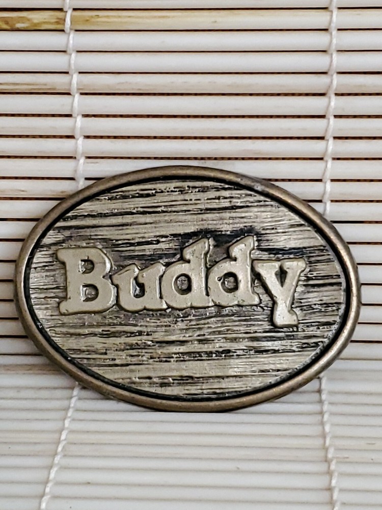 Vintage BUDDY Belt Buckle By Oden – Made In USA – 2-3/4”x 2”