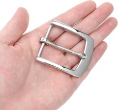 Silver Belt Buckle, 1.5 Inch Belt Buckles for Men, Stainless Steel Single Prong