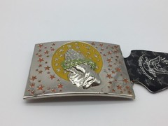 187 Inc Belt Buckle Orange/Yellow/Sliver