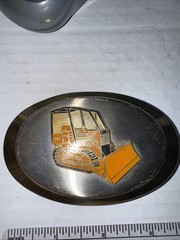 Vintage 450 BullDozer Tracks Construction Tractor New Old Stock Belt Buckle Gold