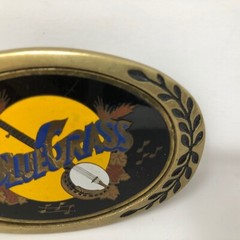 Heritage Bluegrass Music Solid Brass Belt Buckle Banjo Appalachian Mountain