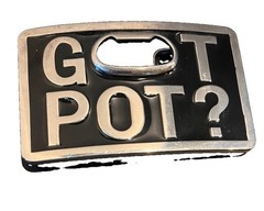 Black Metal Belt Buckle Logo 4”x 2 .5