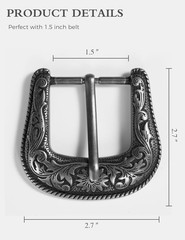 Western Belt Buckle for Men & Women – 1.5&Prime; Replacement Cowboy Buckle for Leather
