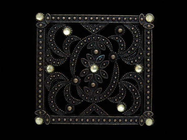 NI09102 REALLY NICE **FLORAL ORNAMENTAL PATTERN** ART/FASHION BRASSTONE BUCKLE