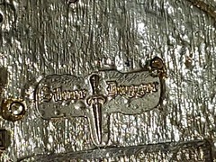 Gold Plated Crystal Belt Buckle by SILVER DAGGER Mythical Dungeon Theme $295
