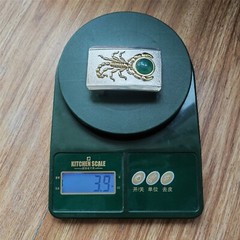 Scorpion Jade Solid Mens Silver Plated Brass Belt Buckle Western Cowboy Antique