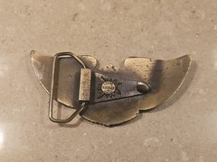 Vintage Harley Davidson Brass Belt Buckle From Lewis Buckles of Chicago Winged