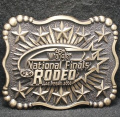 XE19124 *NOS* VINTAGE 2003 ***45TH WRANGLER NATIONAL FINALS RODEO*** BELT BUCKLE
