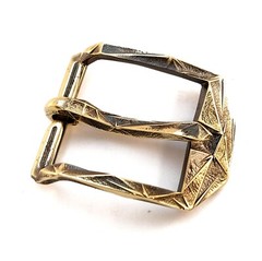 Brass belt buckle Ice, pin type, Ukrainian low poly frame type belt buckle