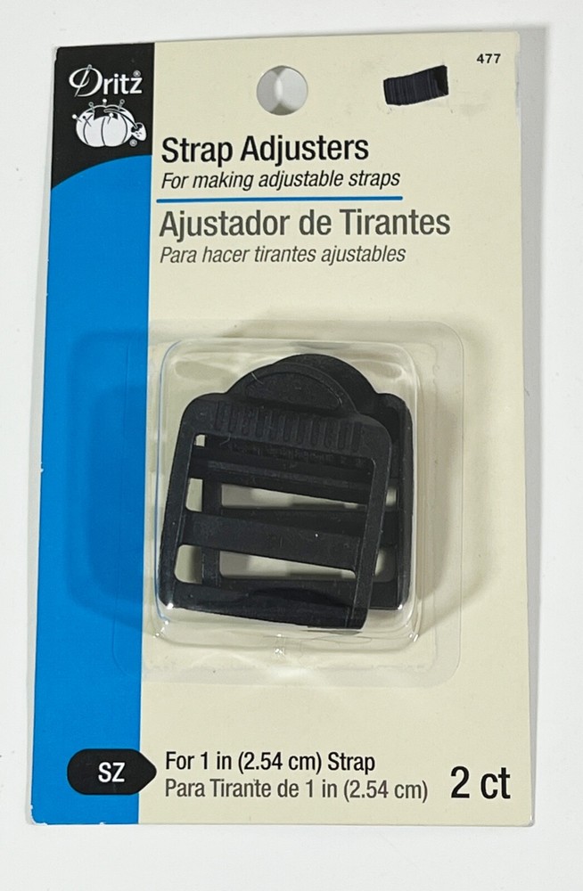Dritz 477 Strap Adjusters For 1&Prime; Strap 2/Pkg – Black (BRAND NEW SEALED)
