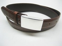 Sterling silver 925, 1 oz engravible or not buckle w/ 30 mm Genuine lizard belt.