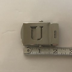 Silver/Chrome U Initial Letter Belt Buckle