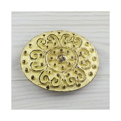 Floral Ornament Belt Buckle Costume – Boho Retro Metal Buckle Vintage Yellow