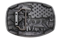 Men Silver Color Metal Belt Buckle Deer Nature Western Rodeo Fashion Accessory