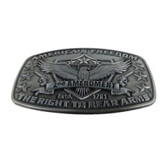 America&rsquo;s Freedom Belt Buckle 2nd Amendment Antique Silver Eagle Shield Stars