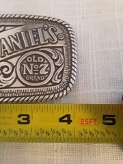 Jack Daniel&rsquo;s Old No.7 2005 Silver Metal Belt Buckle With Rope Style Border