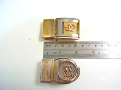 Vintage Cartier 2C & Gucci GG Men&rsquo;s Unisex Clothing Belt Buckle 2pcs set