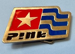 Flag Logo Emblem Star Cutout Belt Buckle