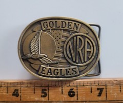 National Rifle Association Golden Eagles Belt Buckle Brass Shooting Hunting NRA