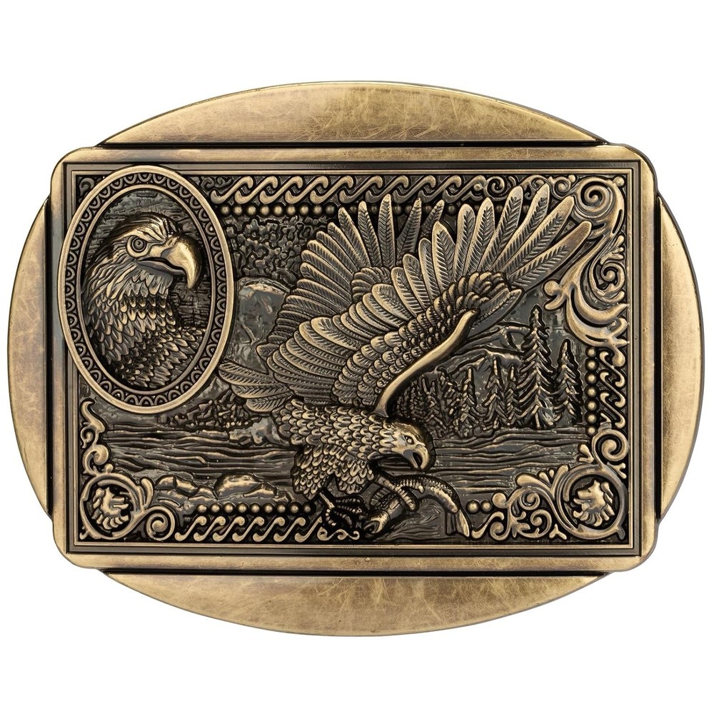 Vintage ADM Flying Eagle Cowboy Belt Buckle American Western