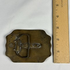 Vintage Bergamot Brass Works Central & Union Pacific Rail Road Co. Belt Buckle