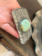 Turquoise Stone Belt Buckle Western Cowboy Cowgirl Rodeo Ranch Style Gift