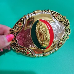 Virgen de Guadalupe Western belt Buckle Gold Silver red Religious Gift Item