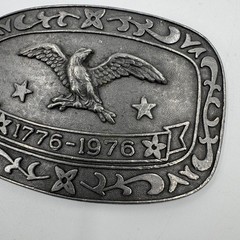 Celebrity Belt Buckle Unisex OS Silver Bicentennial 1776-1976 Eagle Americana