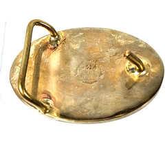 British Columbian Canadian Jade Brass Artisan Belt Buckle Crafted in USA 9004