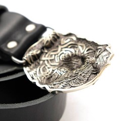 German silver Belt buckle Grizzly Bear, Animal belt buckle, Brown bear buckle