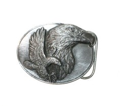 Siskiyou Buckle Co Belt Buckle Double EAGLE 1990 Pewter Vintage