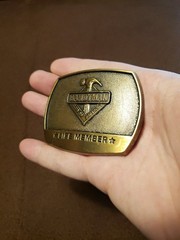 Handyman Club of America Life Member Brass Hammer Belt Buckle 1996