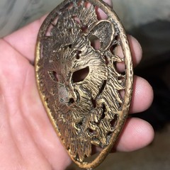 Brutalist Medieval Modernist Lion Big Belt Buckle